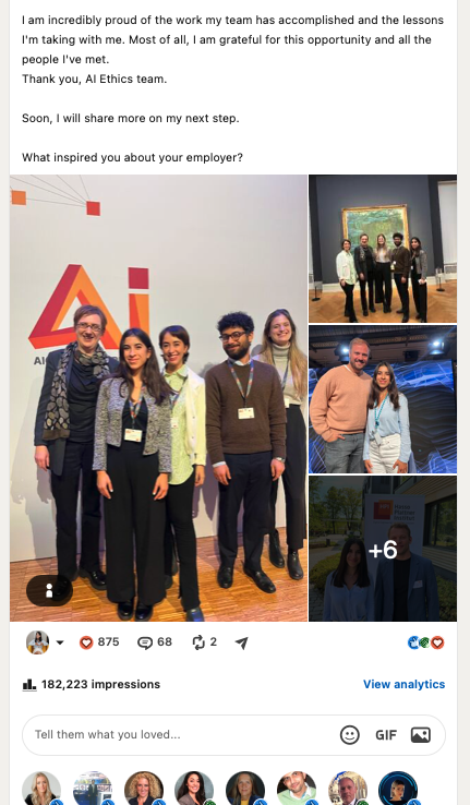 Screenshot of Dilem Kaya's LinkedIn post about CHEFTREFF